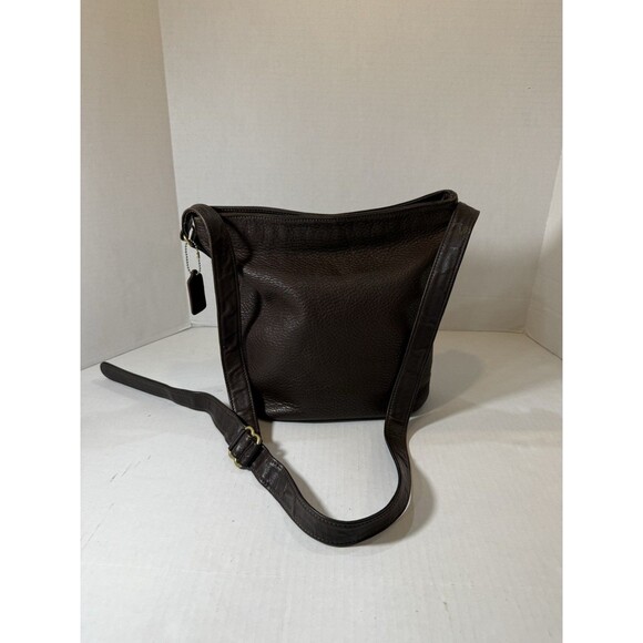 Vintage 90’s Coach Bag Vintage Chocolate Brown Pebble Leather 4906 - Picture 1 of 16